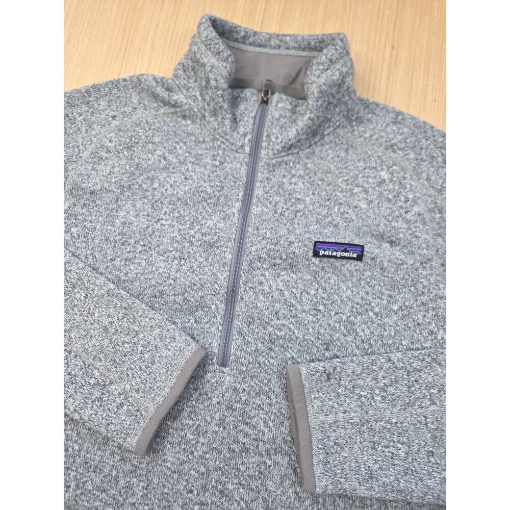 Patagonia Better Sweater 1/4 Zip Pullover Women's XL Gray Fleece Lined Mock Neck